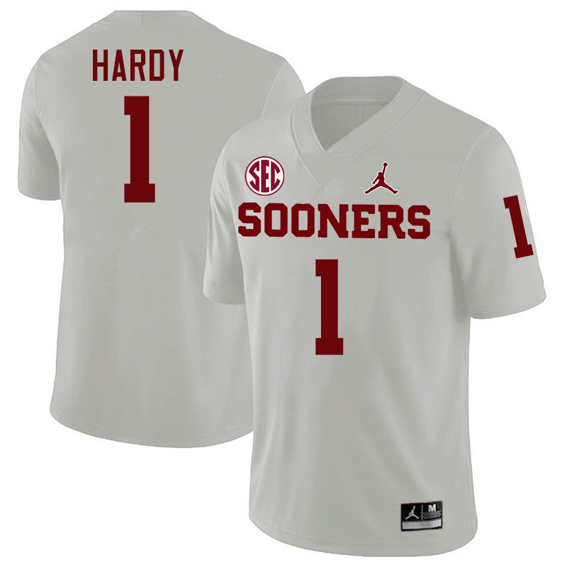 Oklahoma Sooners #1 Jaydan Hardy College Football Jersey Stitched-White